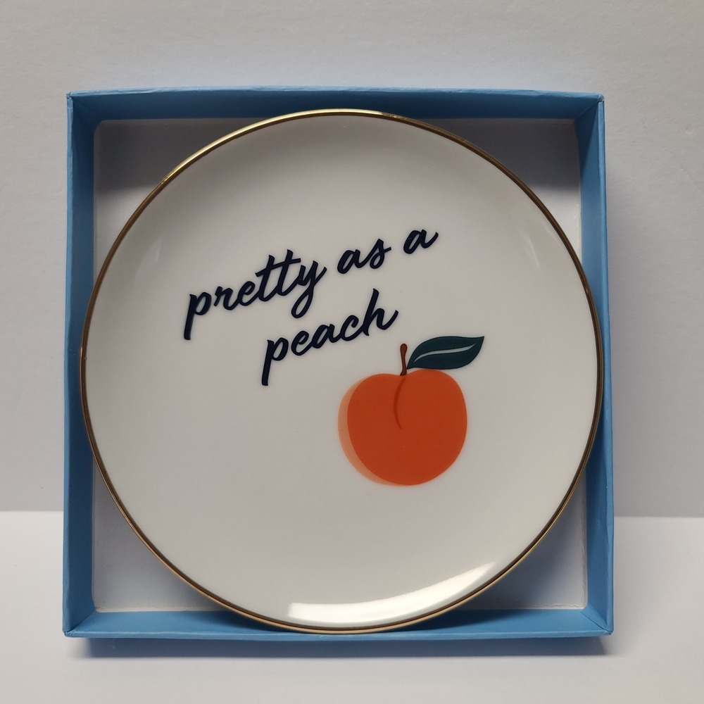 Draper James 'Pretty As A Peach' Ceramic Round Trinket Tray by Reese Witherspoon
